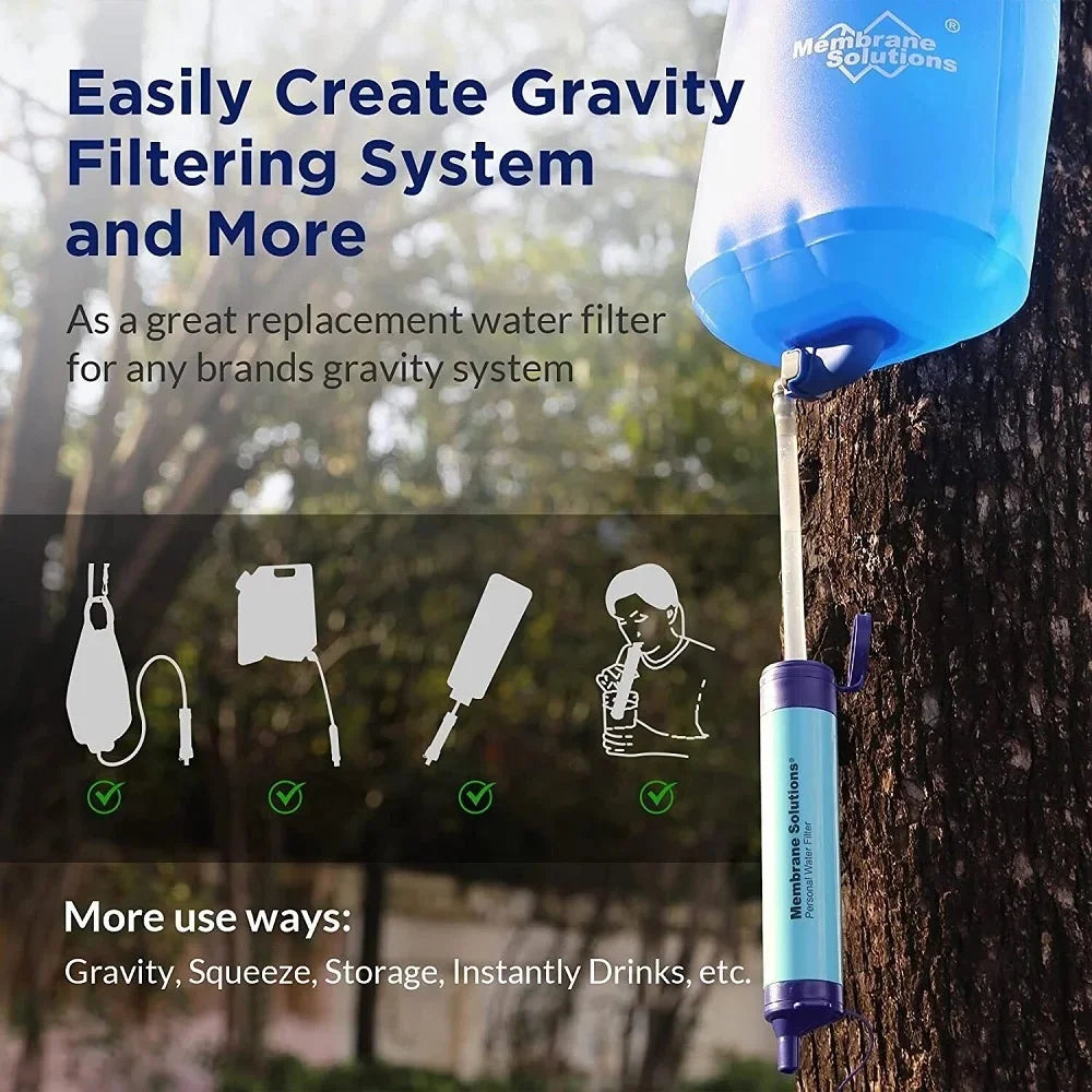 Personal liquid Filter Straw Purifier Camping Hiking Emergency Survival 3 Packs