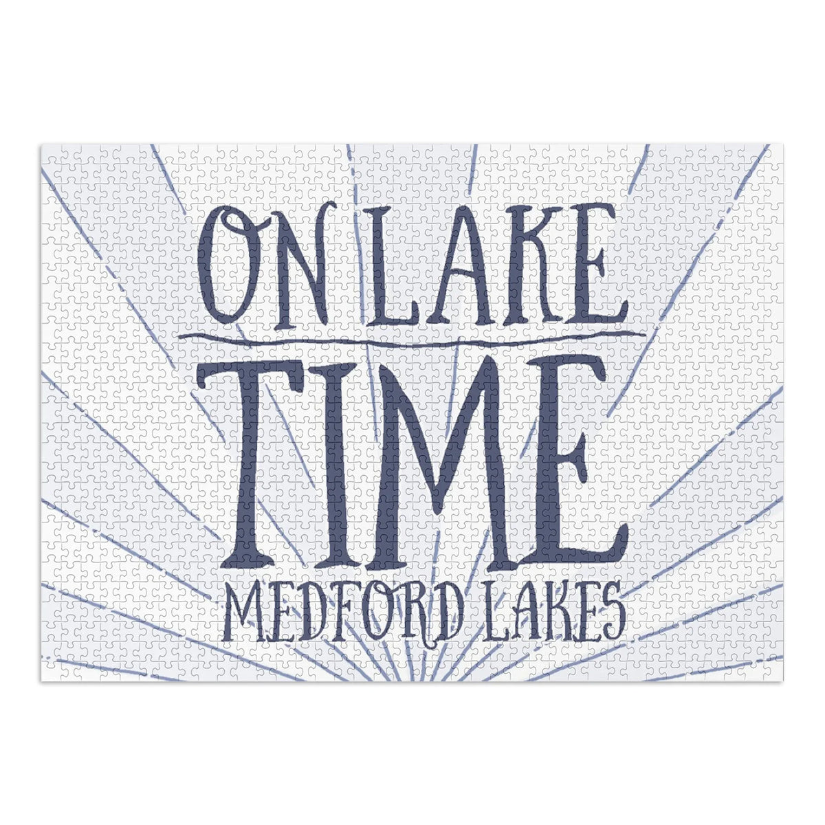 Medford Lakes, New Jersey, On Lake Time (Blue Sunburst) (1000 Piece Puzzle, Size 19x27, Challenging Jigsaw Puzzle for Adults and Family, Made in USA)