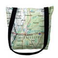 Mississippi Madison Nautical Map Tote Bag - Medium. Betsy Drake TY321M 16 x 16 in