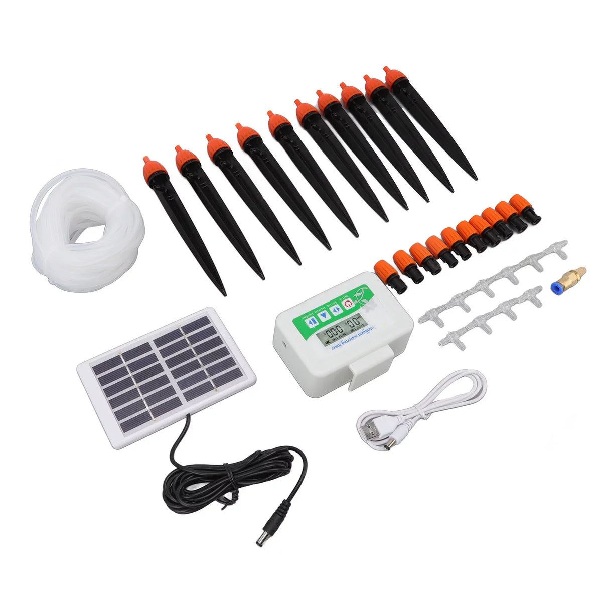 VIFERR Solar Watering Device Automatic Irrigation System Solar Power Rainproof Auto Watering 850ml Per Min USB Port 2000mAh Battery moisture Pump Timer