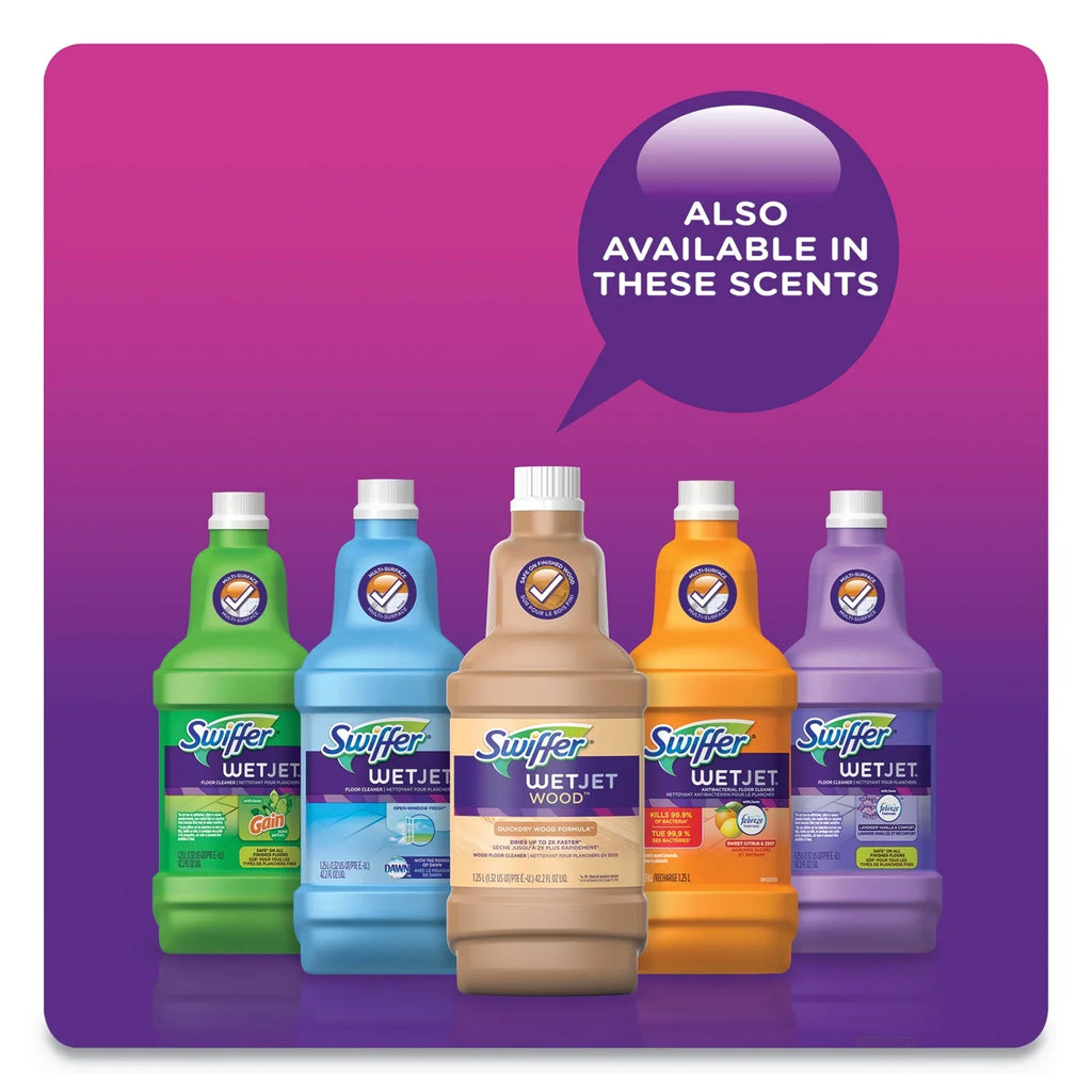 Multi-Purpose Floor Cleaner Refill with Open Window Fresh Scent, 4 Pack. Swiffer WetJet 42 oz