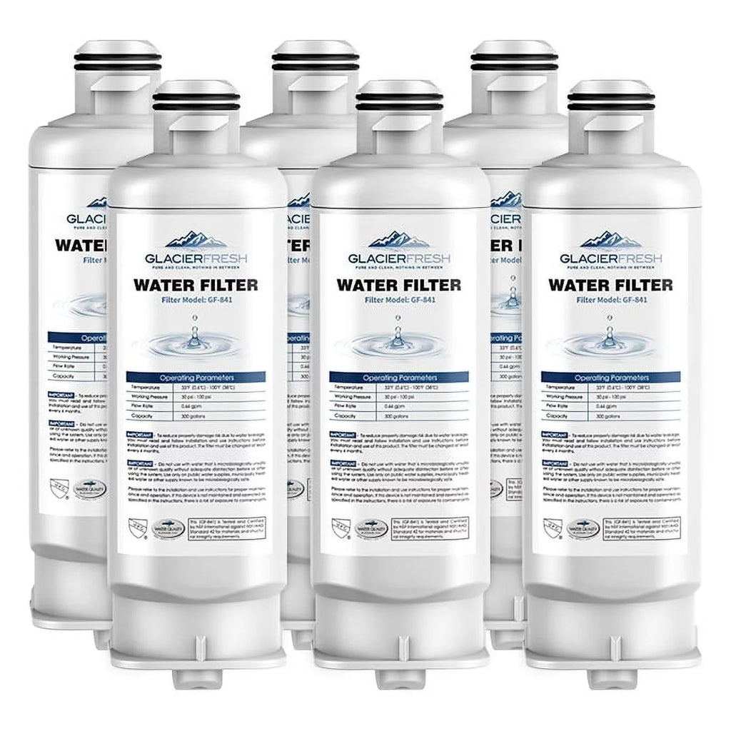GLACIER FRESH DA97-17376B HAF-QIN Refrigerator Filtered aqua Filter Replacement for HAF-QIN/EXP, DA97-08006C, RF23M8070SG, RF23M8070SR, RF23M8090SG, RF23M8090SR (6Pack)