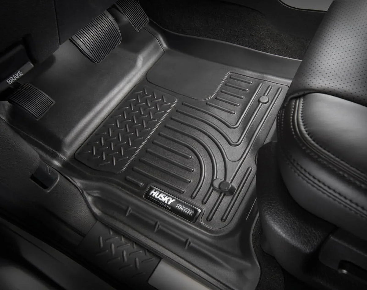 Husky by RealTruck Weatherbeater Series Front Floor Liners Black Front Row suitable with select: 2017-2021 Chrysler Pacifica Touring L, 2023 Chrysler Pacifica