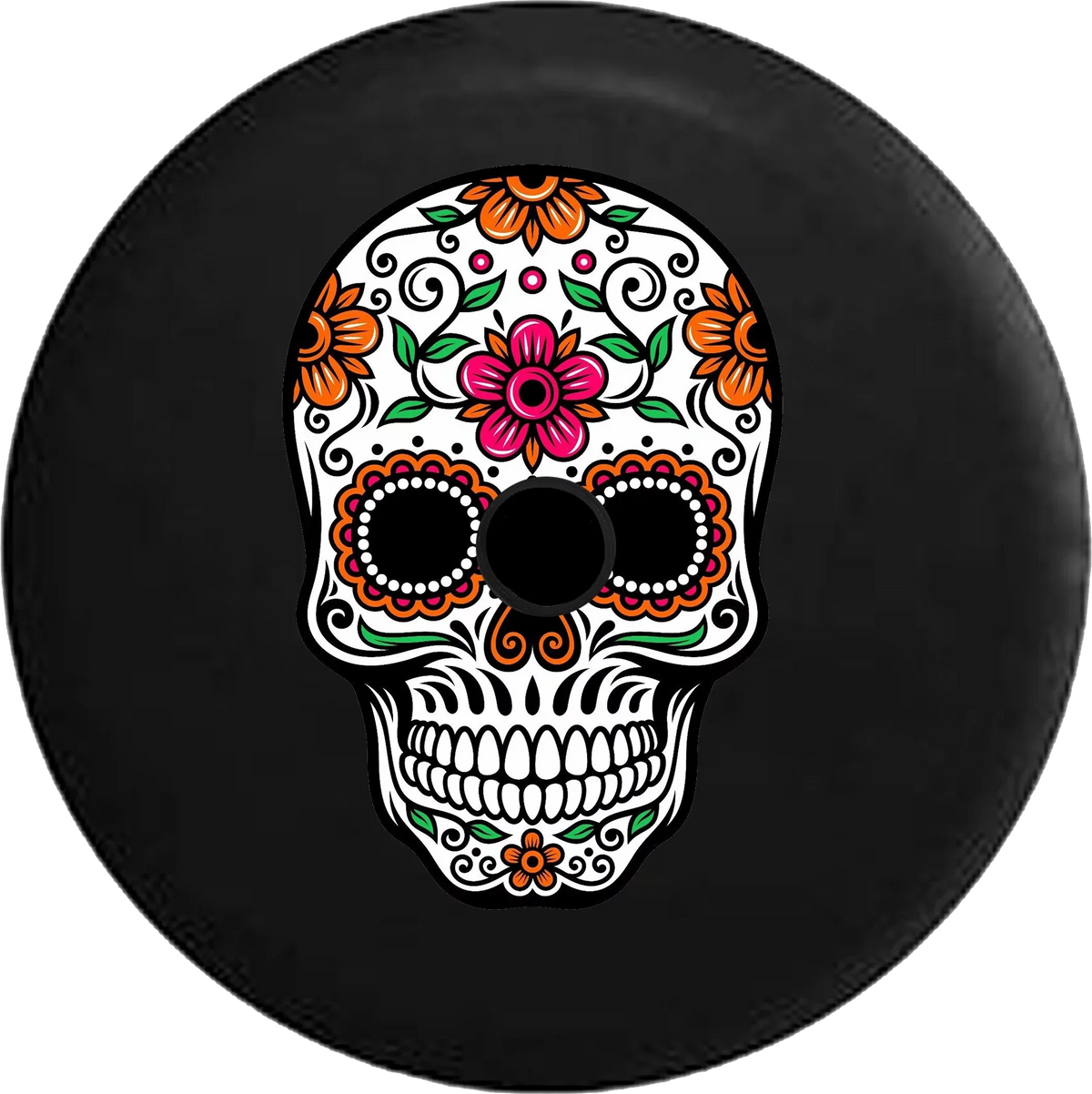 2018 2019 Wrangler JL Backup Camera Sugar Skull Orange Pink Green Spare Tire protector for Jeep RV 33 Inch