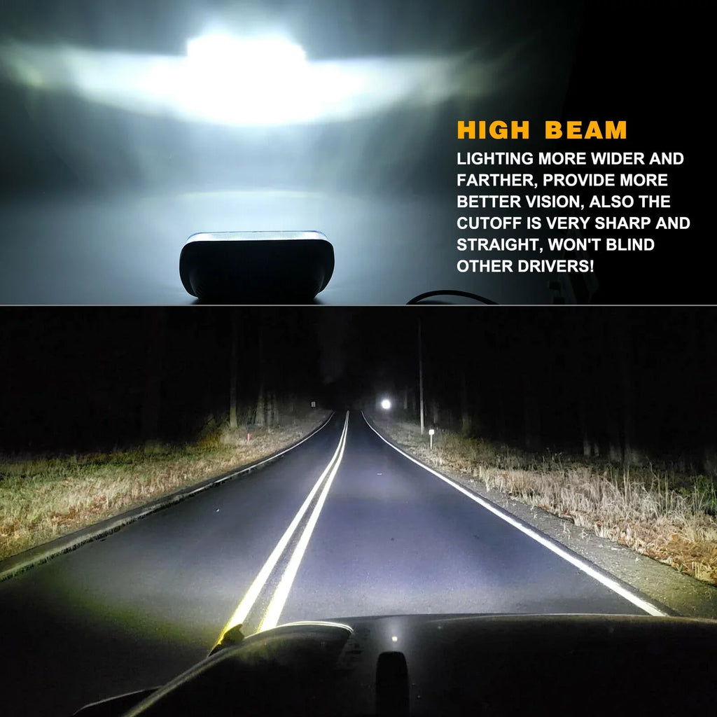Pair 400W 7x6" 5x7" LED Headlight Hi Lo Beam DRL For Chevrolet Jeep Cherokee XJ