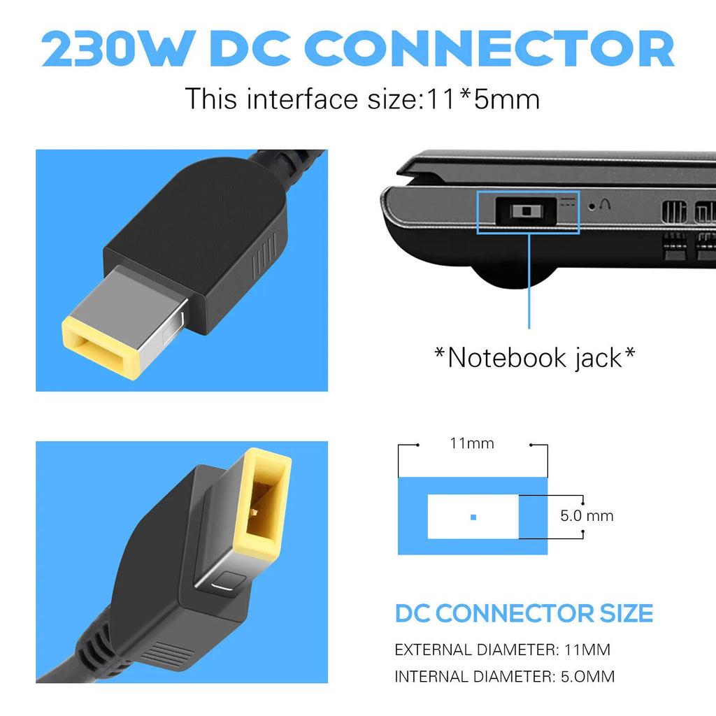 230W Charger for  Thinkpad P40 P50 P50s P50 P51s Adapter Power Supply Cord