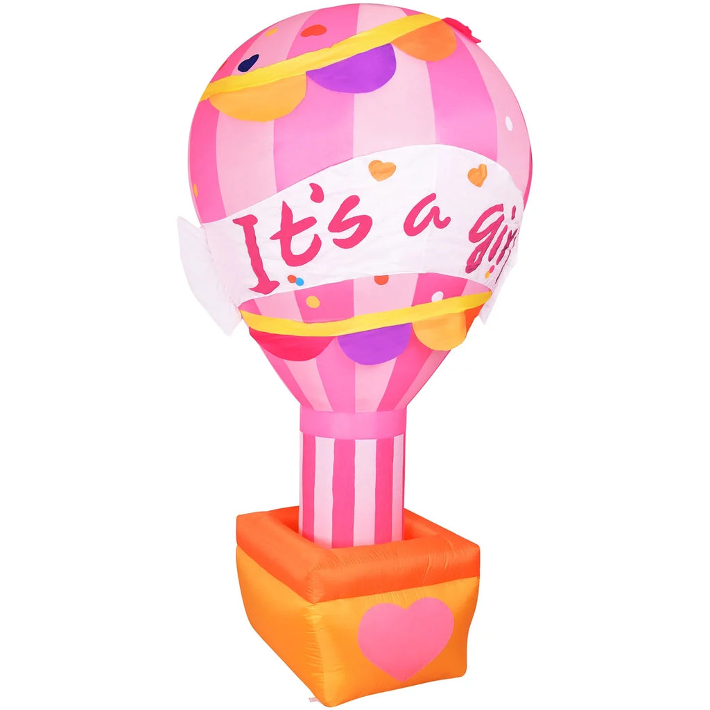 Inflatable It's a Girl Balloon Sign with Lights | Outdoor Blow-Up Festive Decor for Baby Shower Celebration Party with Blower, Stakes, Ropes, and Storage Bag. Fraser Hill Farm 10-Ft