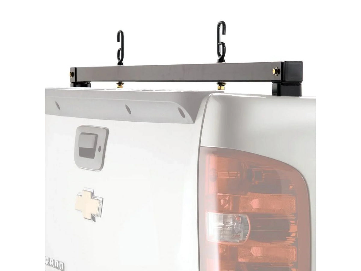 BACKRACK by RealTruck Truck Bed Rear Bar | Black, No Drill | 11519 | suitable with 2007-2013 Chevrolet/GMC Silverado/Sierra 1500; 2007-2014 Chevrolet/GMC Silverado/Sierra 2500/3500 HD