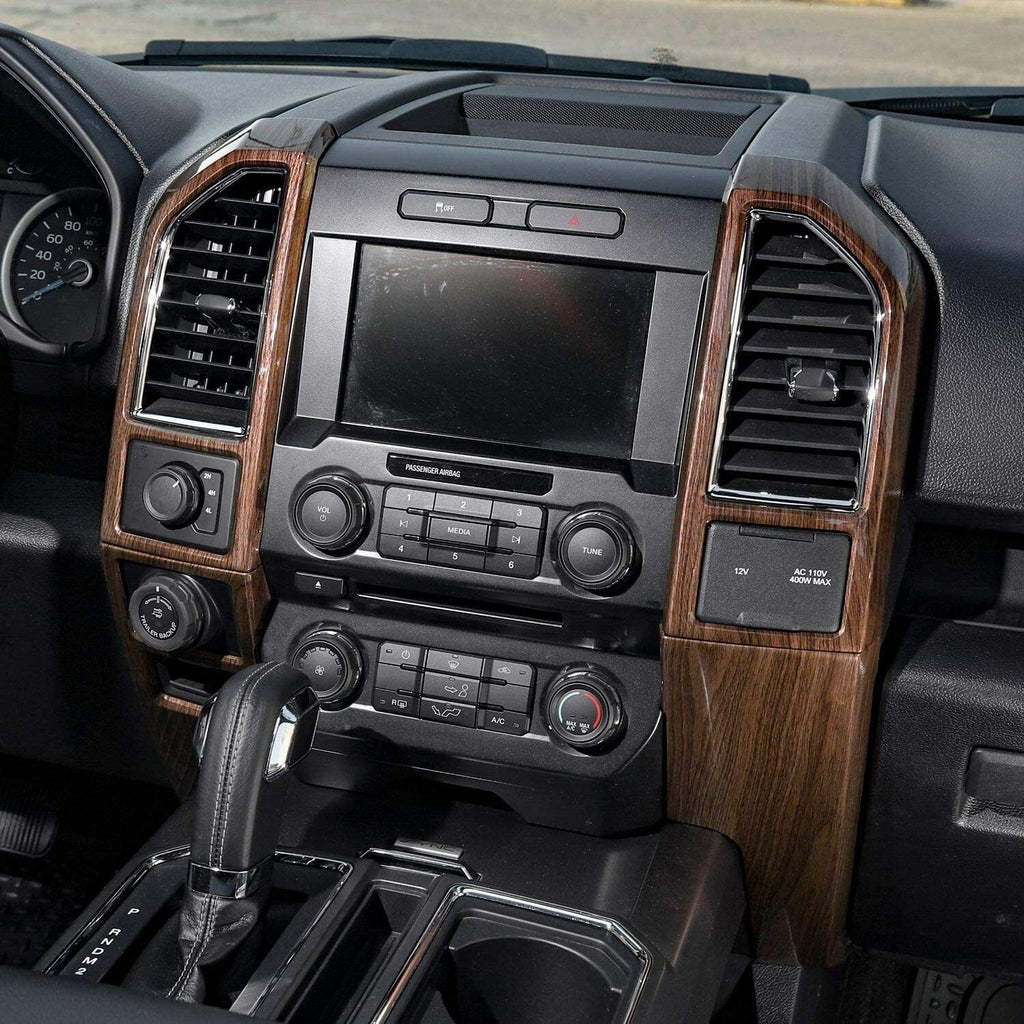 Teledu F150 + Wood Grain Interior Center Console Decoration Trim protector Kit