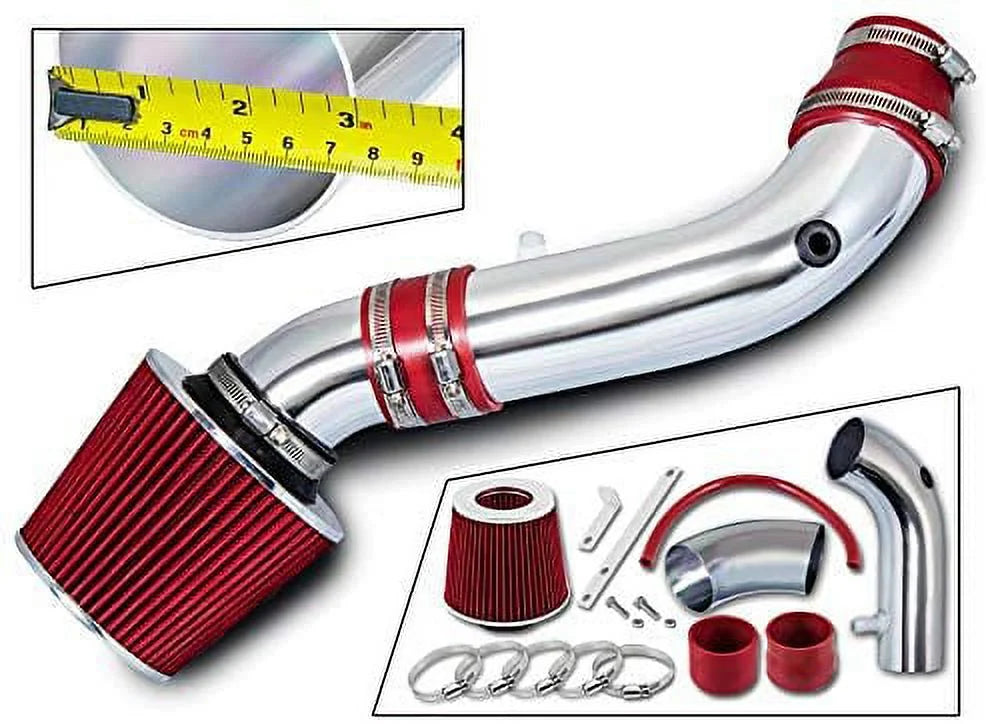 Rtunes Racing Short Ram Air Intake Kit + Filter Combo RED matching For 07-11 Jeep Wrangler 3.8L V6