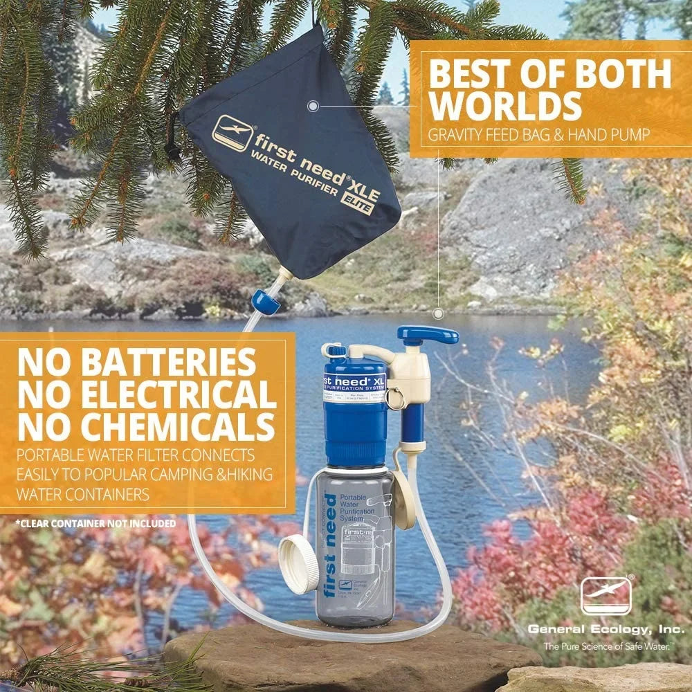 JIAH Ecology 322200 First Need XLE Elite aqua Filter for Camping (Emergency aqua Purification - Removes Viruses, Bacteria and Cysts)