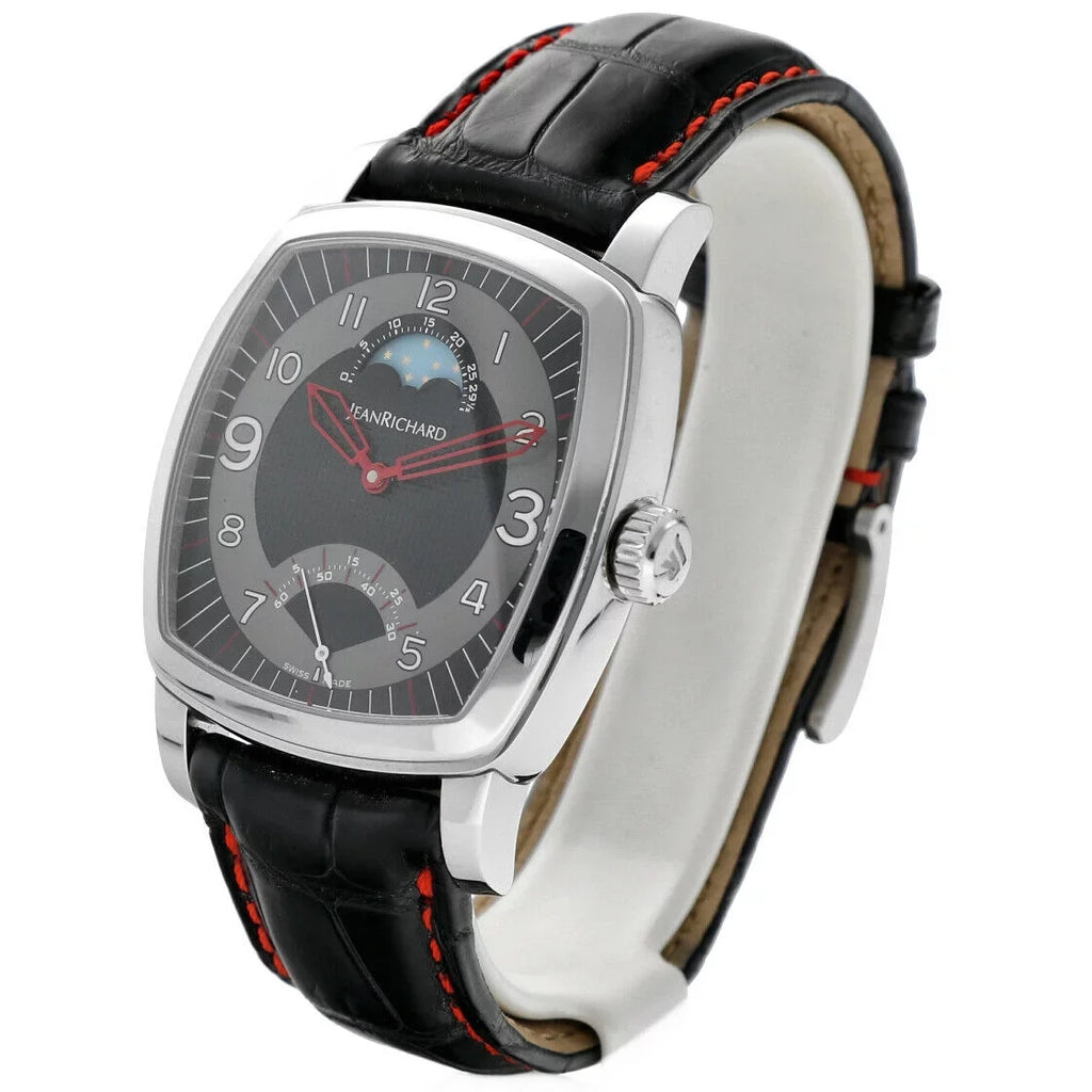 Jean Richard 46016 TV Screen XL Moonphase Steel Leather Automatic Men's Watch