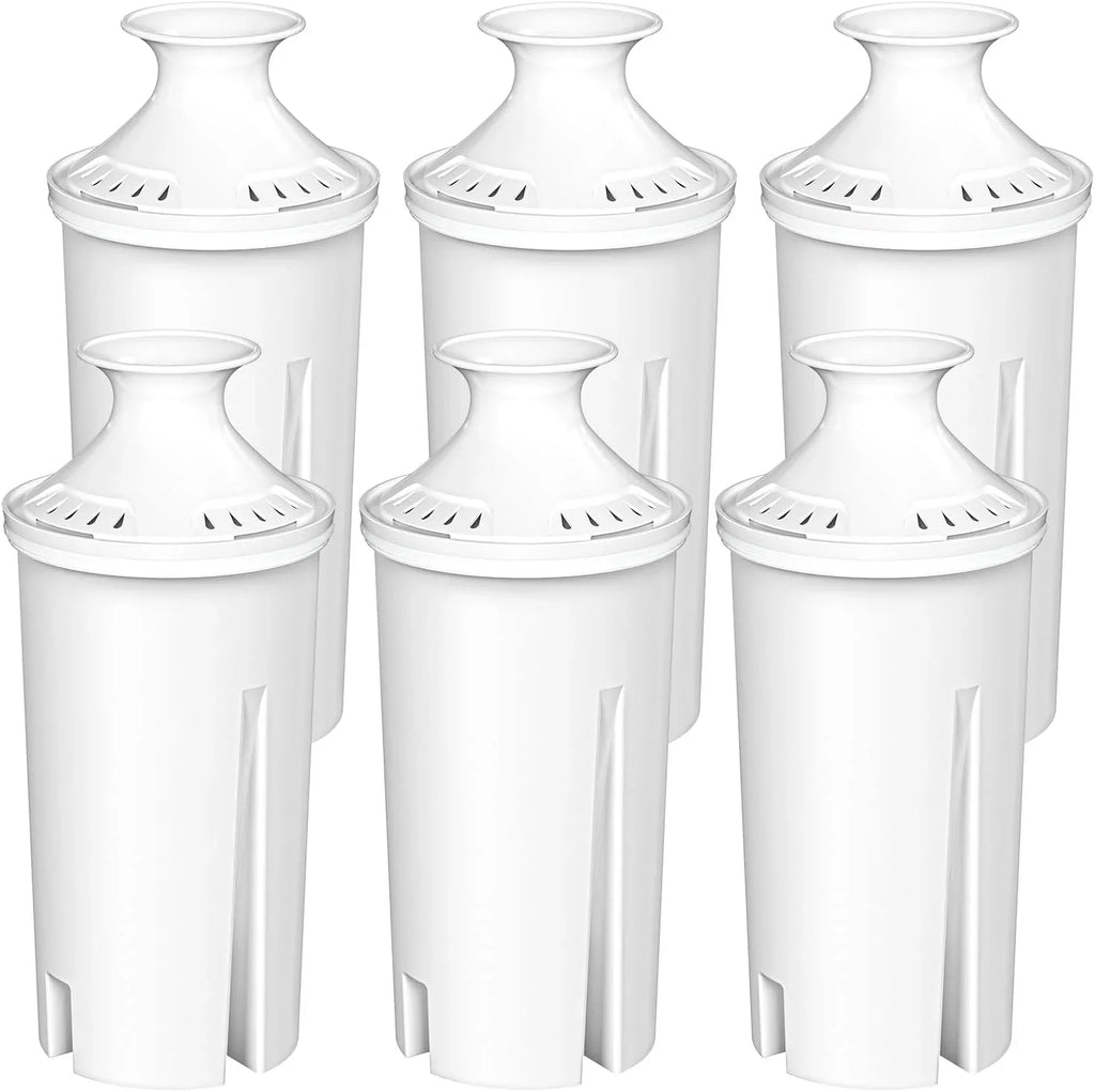 6-Pack Standard moisture Filter Replacements for Brita® liquid Pitchers and Dispensers, NSF Certified to Reduce Chlorine and Bad Taste, BPA free