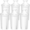 6-Pack Standard moisture Filter Replacements for Brita® liquid Pitchers and Dispensers, NSF Certified to Reduce Chlorine and Bad Taste, BPA free