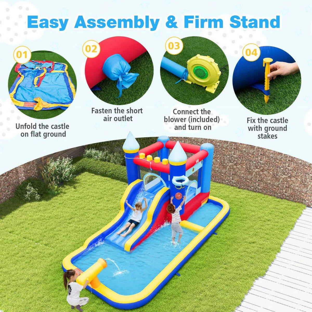 Ocean Adventure moisture Slide Bounce House - 124.57 - Dive into endless fun under the sun!