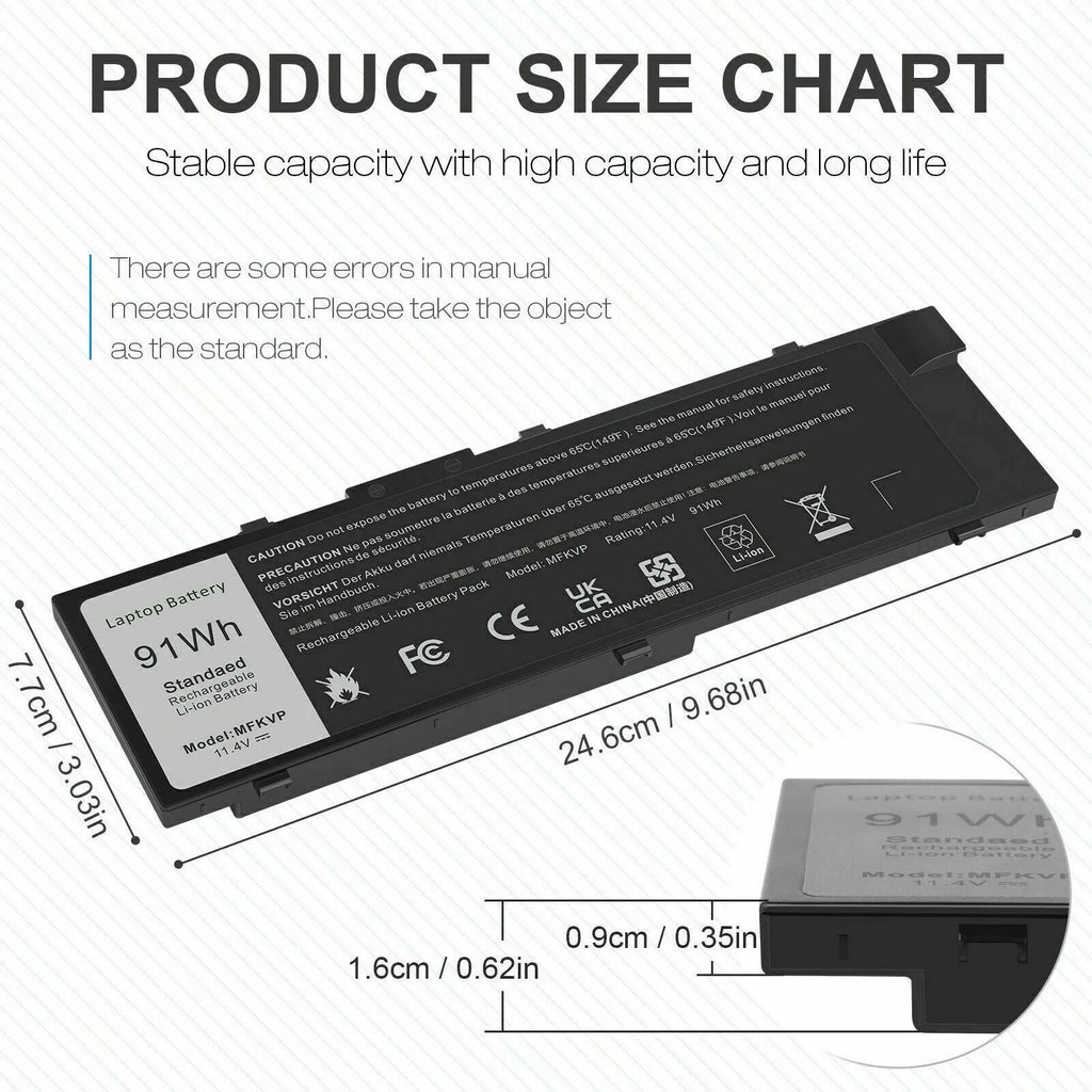 MFKVP GR5D3 Battery For  Precision 15 7510 7520 17 7710 7720 M7510 M7710 US