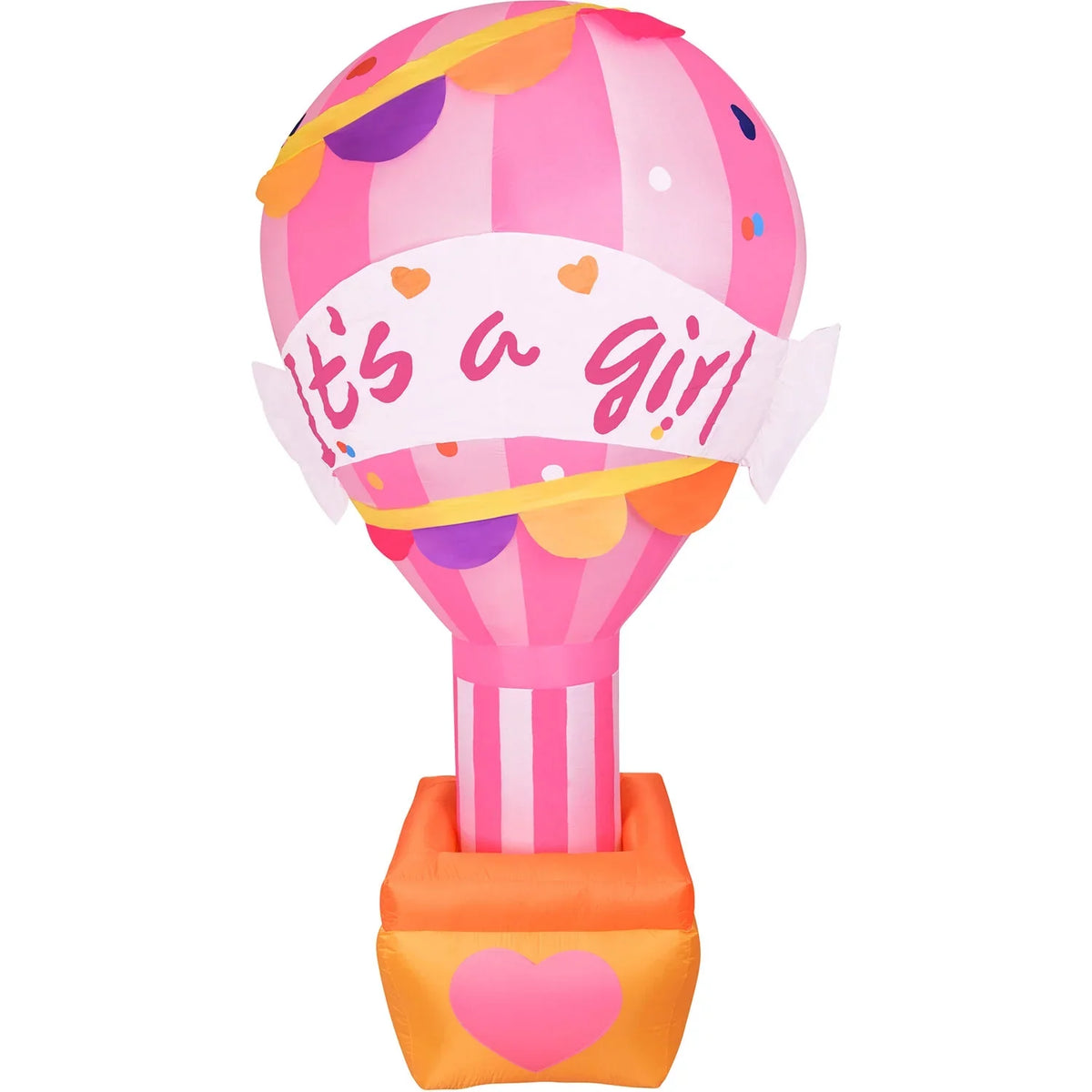 Inflatable It's a Girl Balloon Sign with Lights | Outdoor Blow-Up Festive Decor for Baby Shower Celebration Party with Blower, Stakes, Ropes, and Storage Bag. Fraser Hill Farm 10-Ft