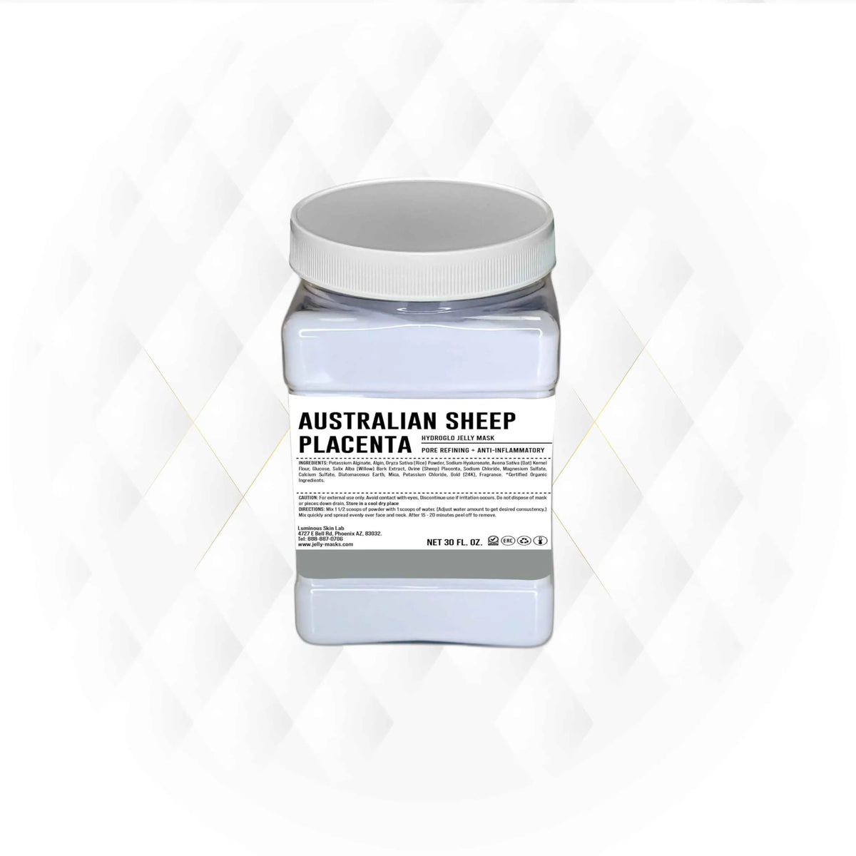 Luminous Skin Lab Australian Sheep Placenta Jelly Mask,  Professional Pack Peel off Facial Mask - Anti-Aging, Reducing Dark Spot & Natural Skin Treatment - Suitable for All Skin Types | 30 fl oz