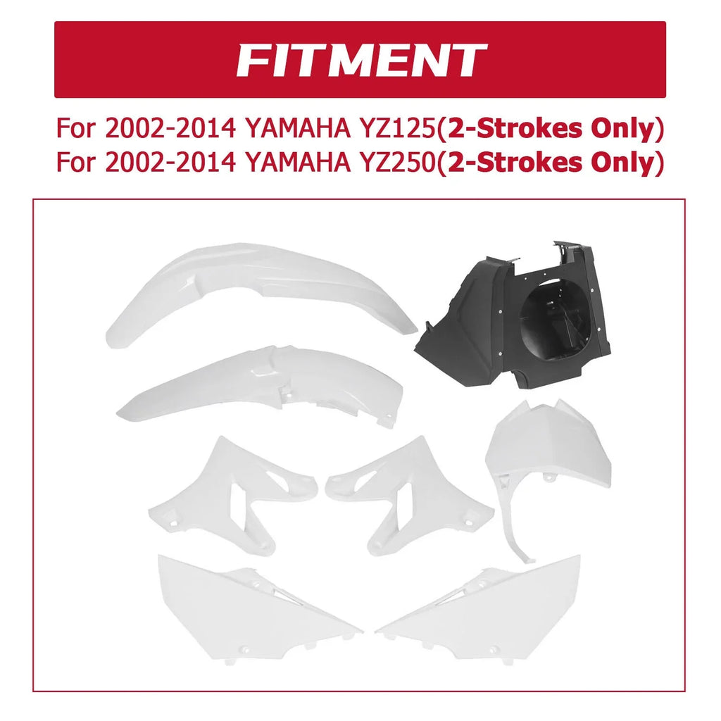 Kojem Restyle Plastic Complete Kit for 2002-2014 Yamaha YZ125 YZ250 White