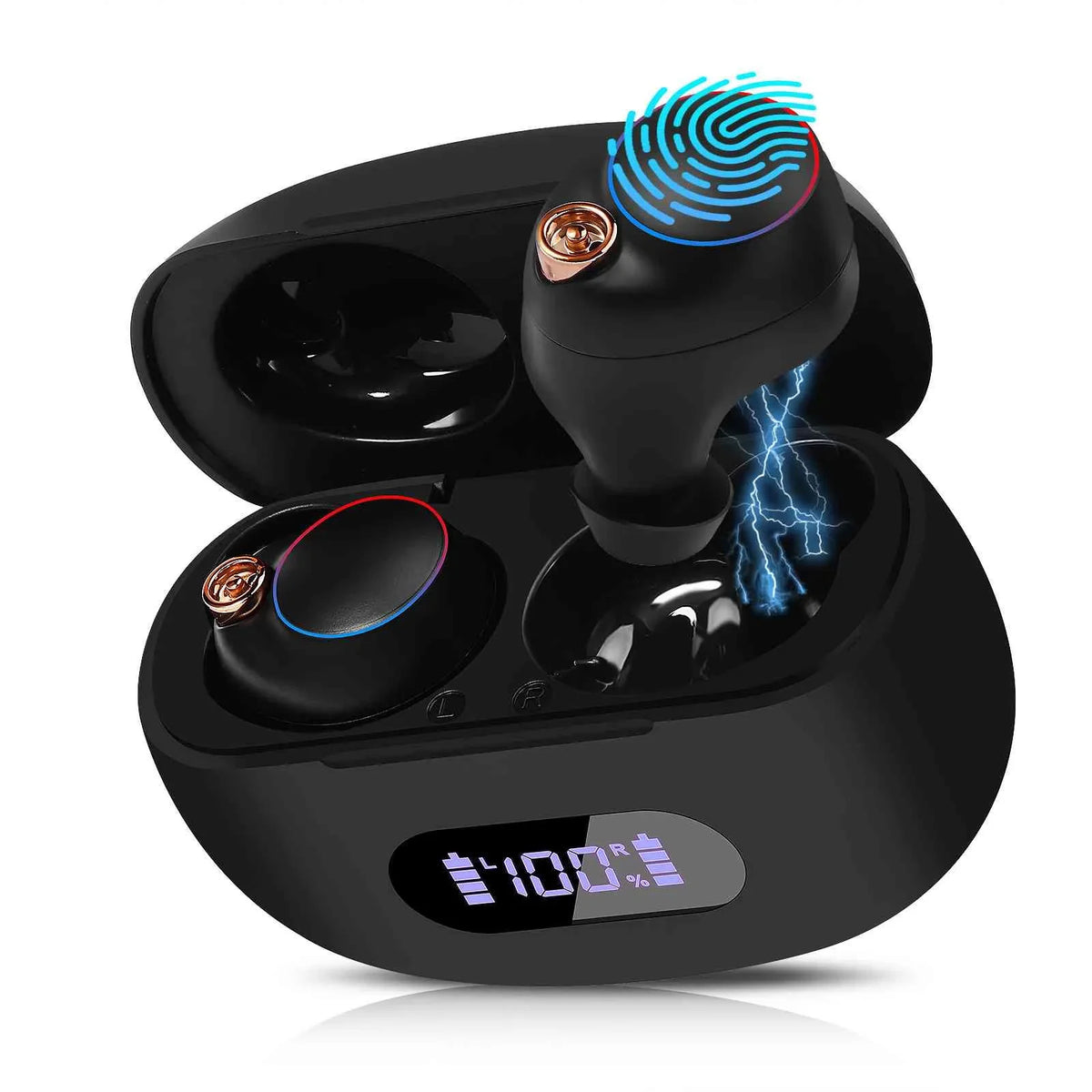 UrbanX True Wireless Bluetooth Earbuds + Charging Case, Black, Dual Connect, IPX5 moisture Resistance, Bluetooth 5.2 Connection, Balanced, Bass Boost appropriate with  K10 Plus