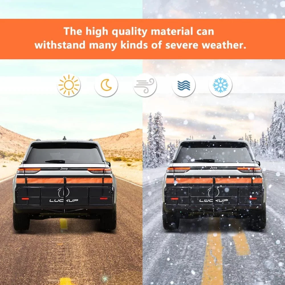 LUCKUP Trailer Hitch Cargo Bag Hitch Cargo Carrier Bag 20 Cubic Feet 100% Waterproof Include 6 Reinforced Straps Reflective Strip Design, Fits All Vehicles with Steel Cargo Basket, 59Lx24Wx24H,560L