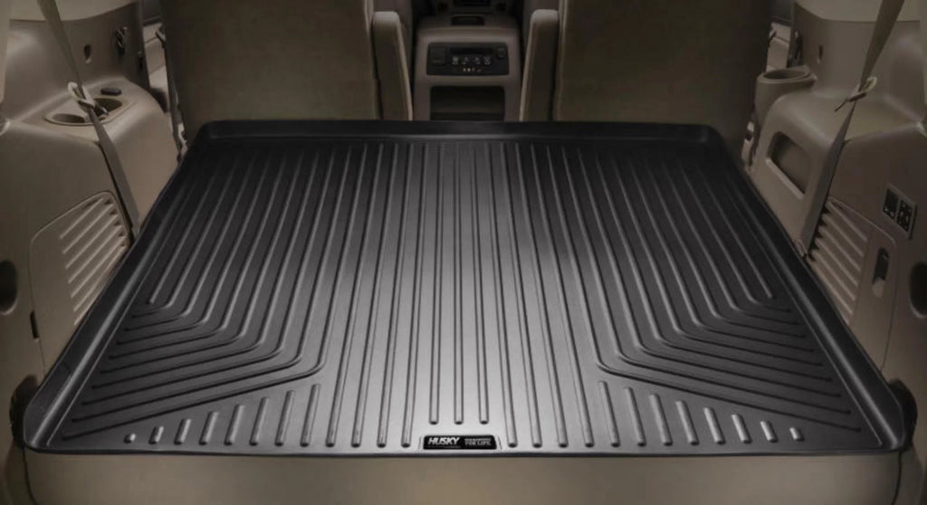 Husky by RealTruck Weatherbeater Series Cargo Liner behind 3rd Row Black matching with 21 Chevrolet Suburban/GMC Yukon XL appropriate with select: 2021-2023 Cadillac Escalade