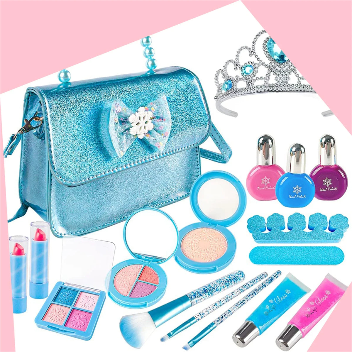 Kids Makeup Kit for Girl, Real Washable Frozen Play Makeup Toys