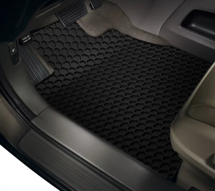 ToughPRO - Two Front Mats suitable with CHRYSLER Pacifica - All climate Heavy Duty (Made in USA) - Black Rubber - 2019