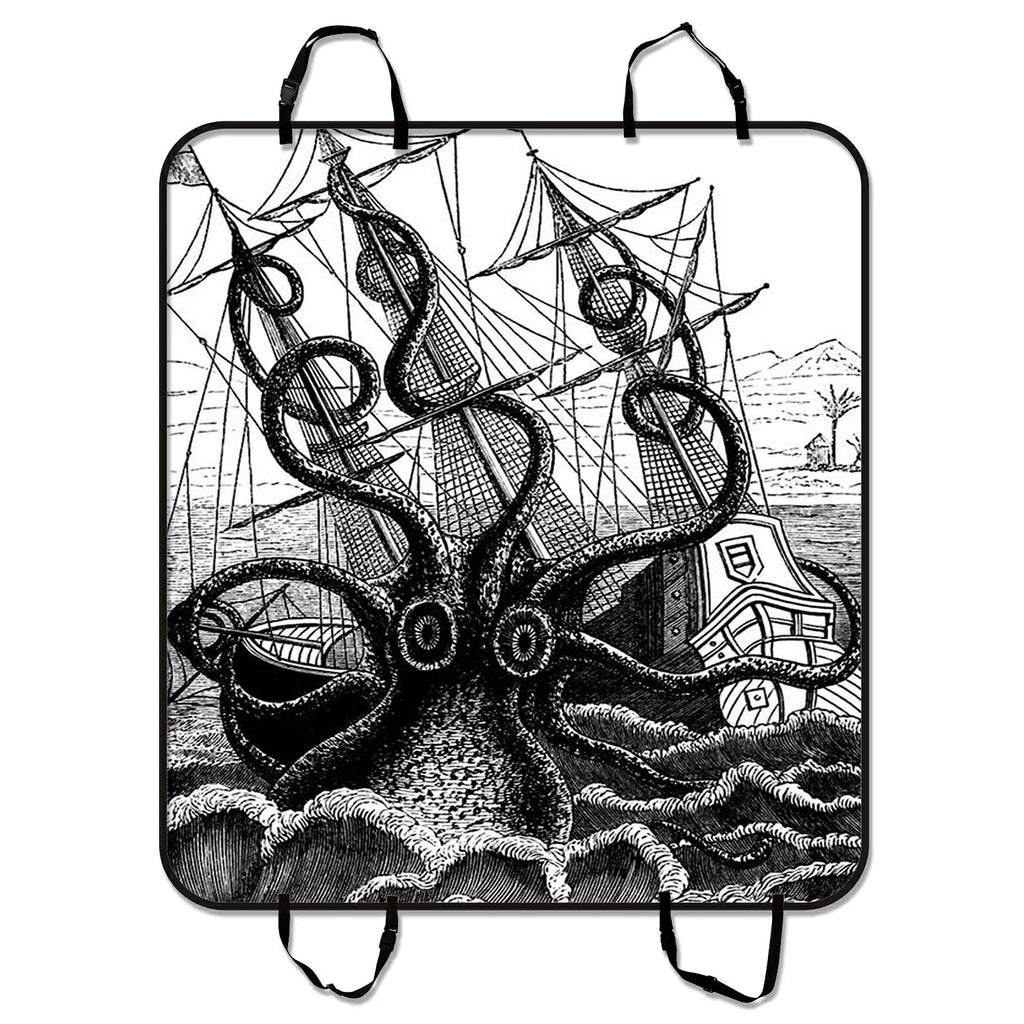 GCKG Black Octopus Pet Car Seat wrap Dog Car Seat Mat Hammock Cargo Mat Trunk Mat For Cars Trucks and SUV 54x60 inches