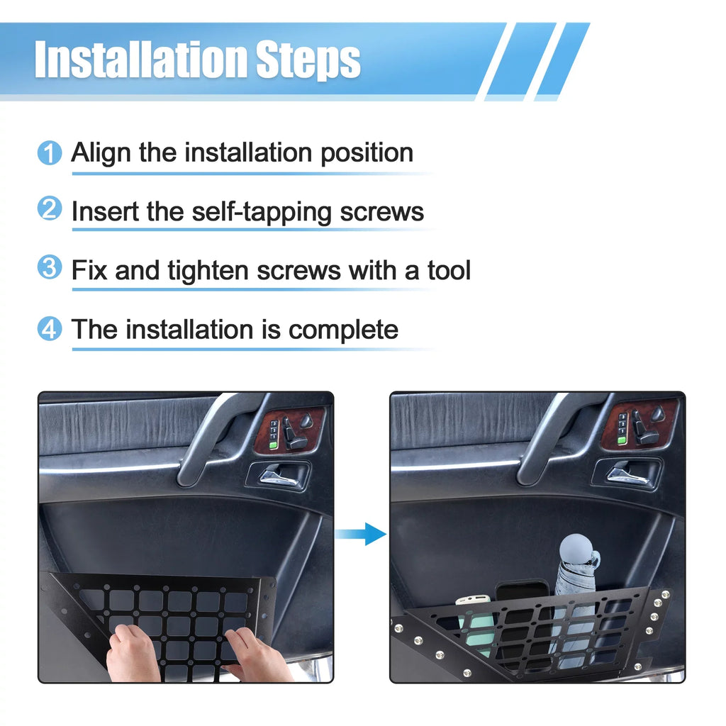 1 Pair Rear Door Storage Pockets Panels Metal Organizer Box for  Bronco 6th 4 Door 2021 2022 Accessories