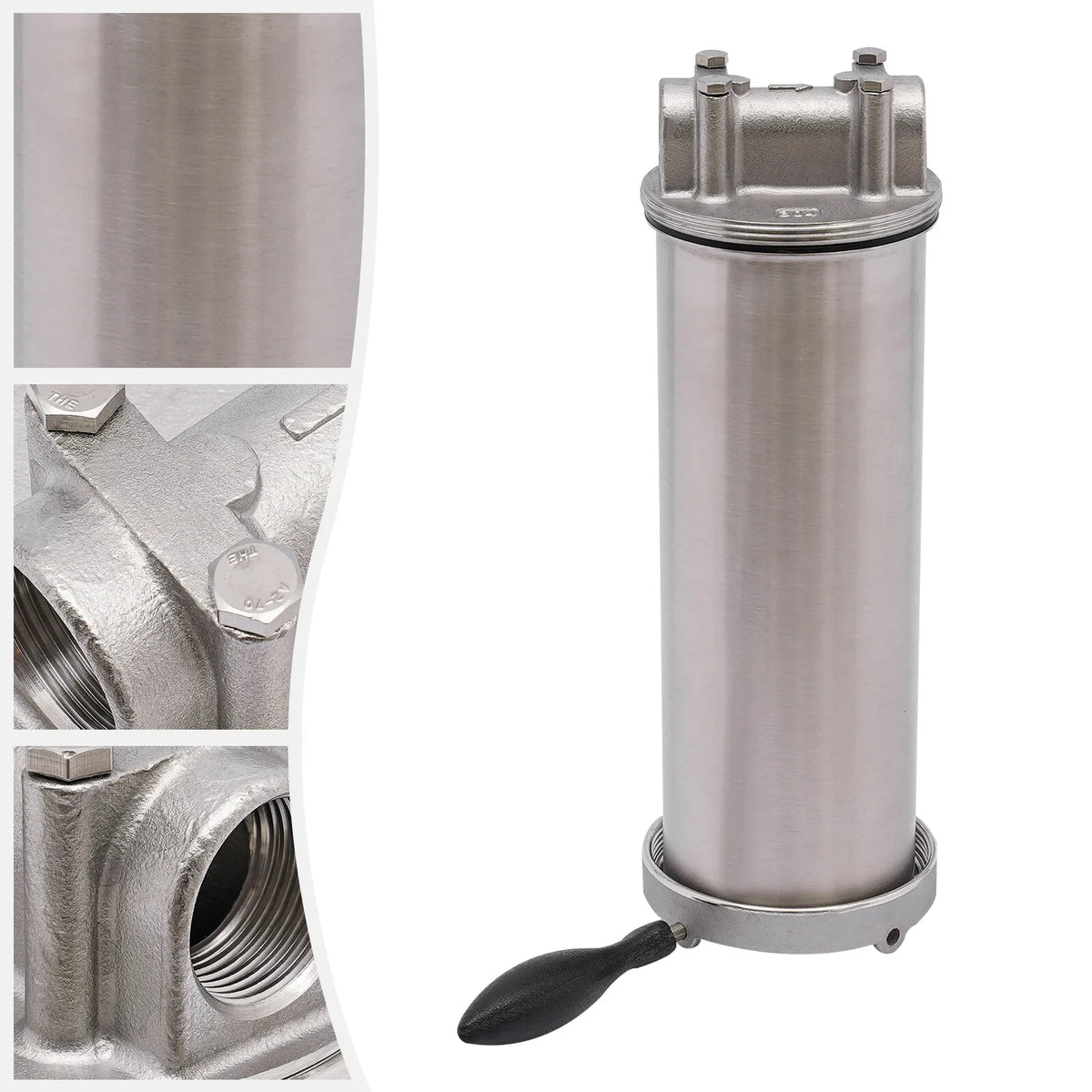 Stainless Steel aqua Filter Housing 10" Cartridges 3/4" R thread inlet & outlet