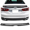Ikon Motorsports suitable with 18-23  Camry LE MD Style Rear Trunk Spoiler Wing Gloss Black With Chrome Trim 2018 2019 2020 2021 2022