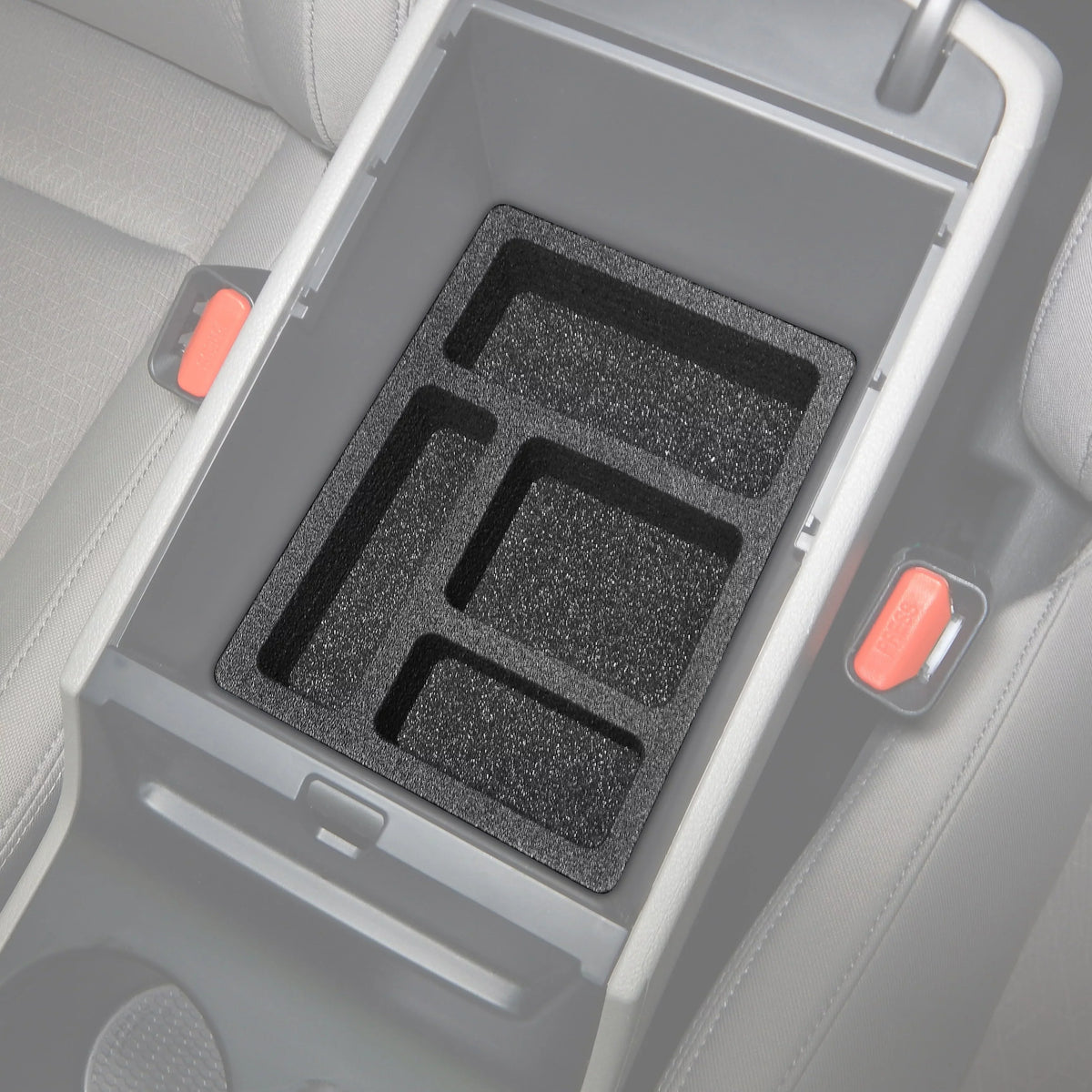 Red Hound Auto Center Console Organizer 2 Piece Stacking Set Vehicle Inserts matching with Hyundai Tucson 2016-2019 (Without Hand Brake) Black Anti-Rattle