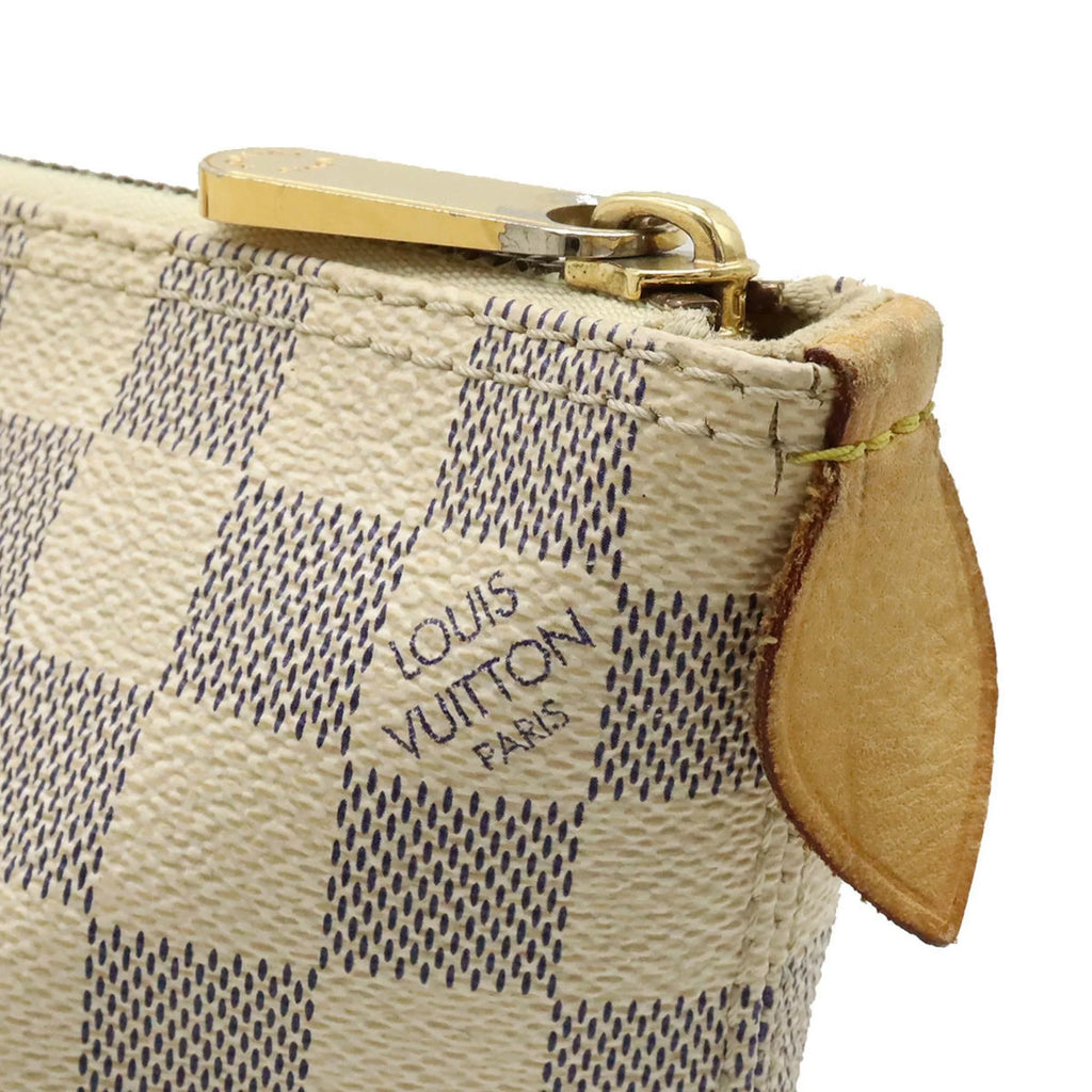 Authenticated Used LOUIS VUITTON Louis Vuitton Damier Azur Saleya PM Handbag Tote Bag Shoulder N51186