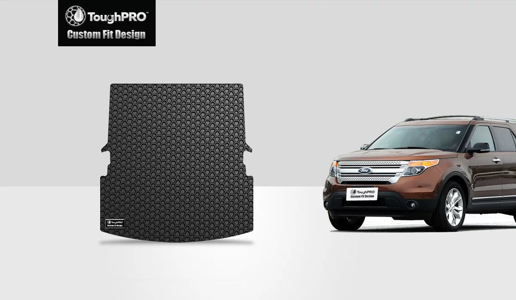 ToughPRO - Cargo Mat appropriate with  Explorer - All elements Heavy Duty (Made in USA) - Black Rubber - 2013