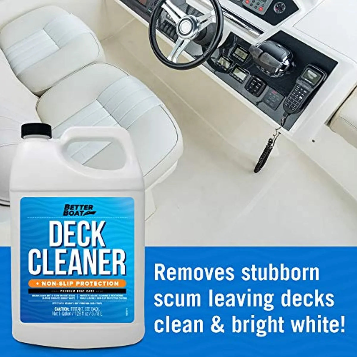 vessel Non Skid Cleaner Deck Cleaner for craft Wash Soap Marine Grade Fiberglass Aluminum craft Cleaner to Clean Anti Stick Surface, Plastic, Vinyl Composite Floor & Hull Sealant Cleaning Supplies Gallon