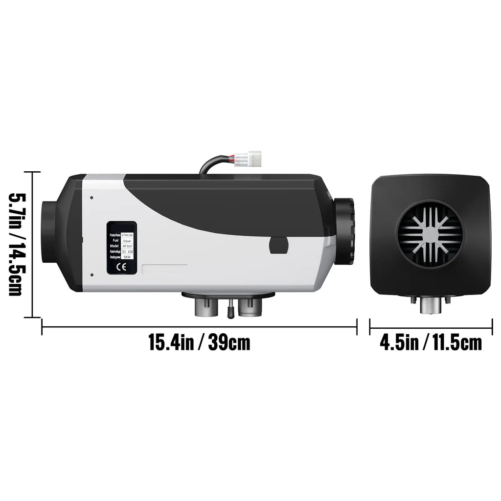 SKYSHALO 5KW Diesel Air Heater 10L Tank Diesel Heater 12V Diesel Parking Heater Muffler with LCD Thermostat and Remote Control for RV Bus Trailer Motorhomes and Boats