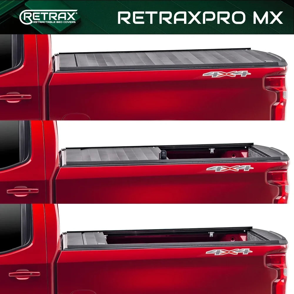 Retrax By Realtruck MX Retractable Truck Bed Tonneau wrap | 80842 | matching With Select 2007-2021  Tundra Regular & Double Cab with Deck Rail System 6' 7" Bed (78.7")