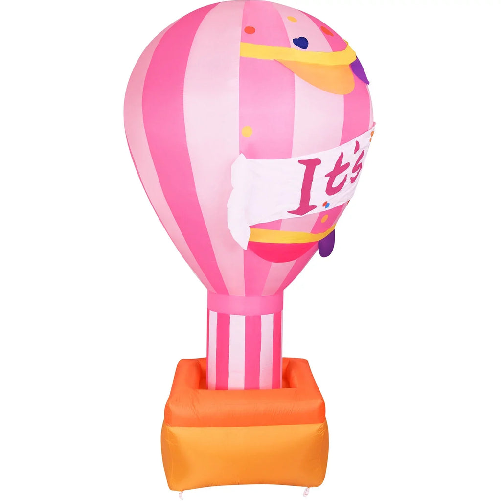 Inflatable It's a Girl Balloon Sign with Lights | Outdoor Blow-Up Festive Decor for Baby Shower Celebration Party with Blower, Stakes, Ropes, and Storage Bag. Fraser Hill Farm 10-Ft