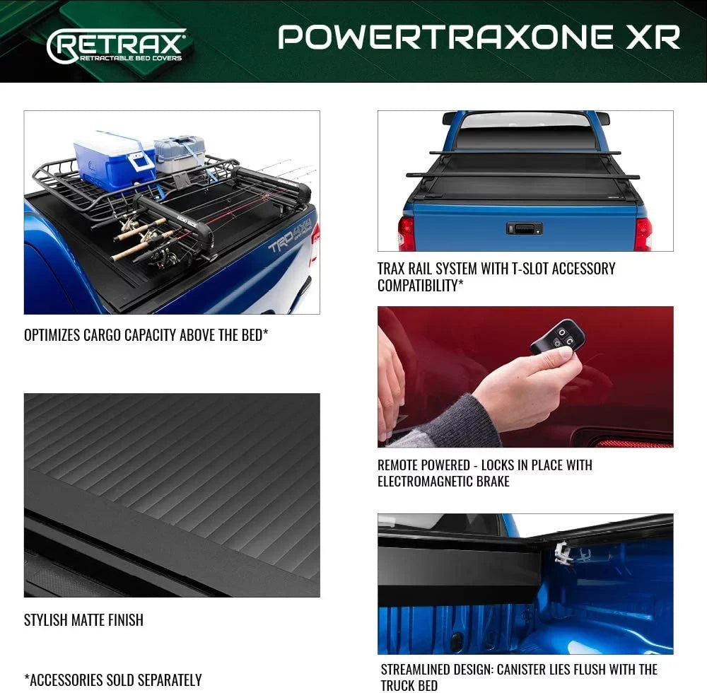 Retrax By Realtruck PowertraxONE XR Retractable Truck Bed Tonneau wrap | T-70860 | appropriate With Select 2022-2023  Tundra w/o Deck Rail System 5' 7" Bed (66.7")