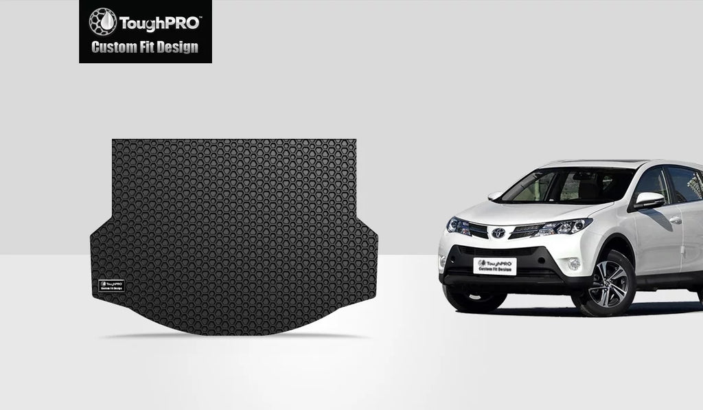 ToughPRO - Cargo Mat matching with  RAV-4 - All elements Heavy Duty (Made in USA) - Black Rubber - 2014