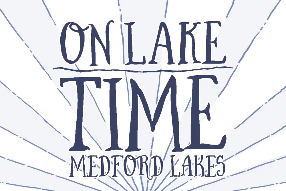 Medford Lakes, New Jersey, On Lake Time (Blue Sunburst) (1000 Piece Puzzle, Size 19x27, Challenging Jigsaw Puzzle for Adults and Family, Made in USA)