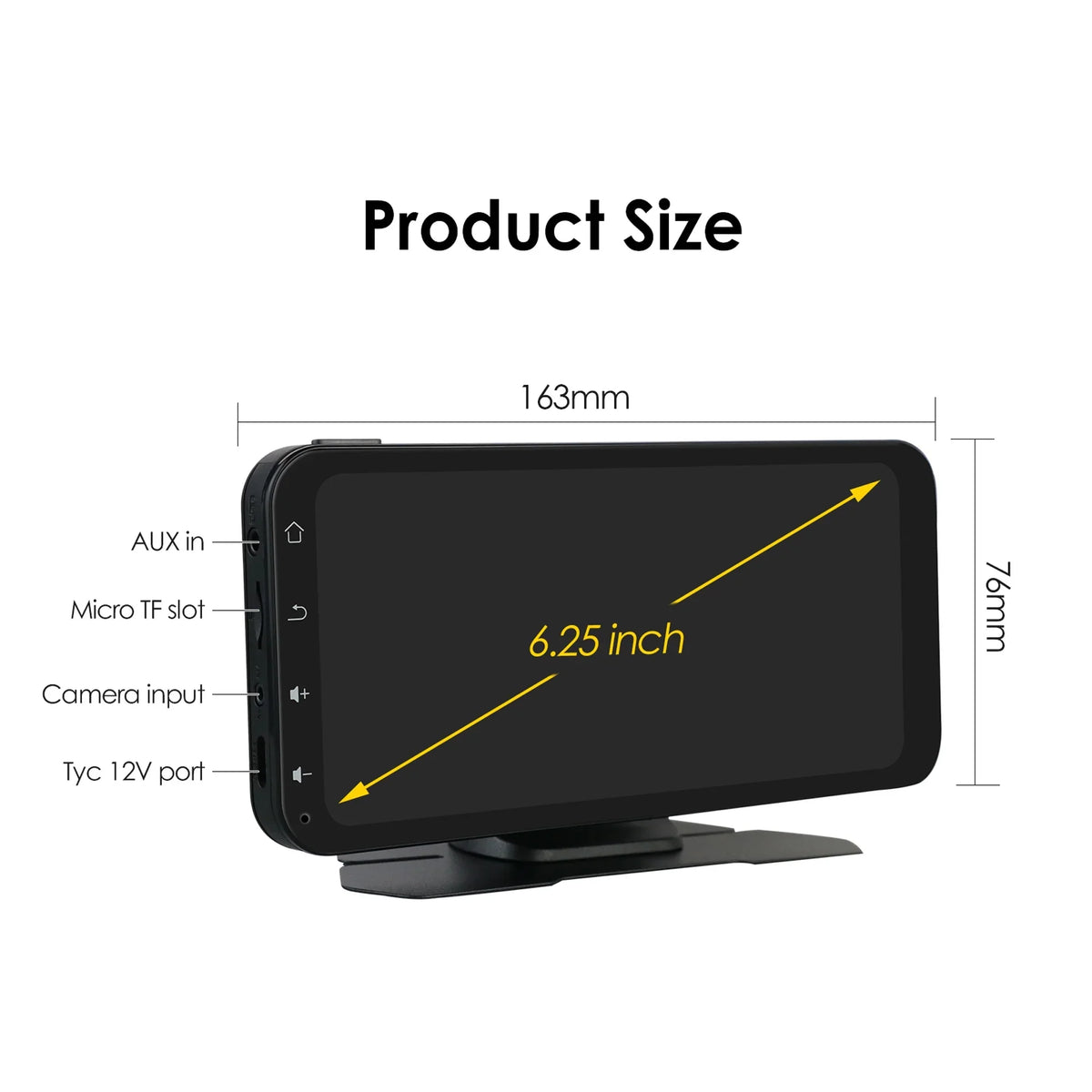 Ossuret 6.25" Touchscreen Bluetooth 360° Adjustable Car Stereo Radio Receiver GPS Navigation Audio With Wireless  Carplay Android Auto Support Backup Camera