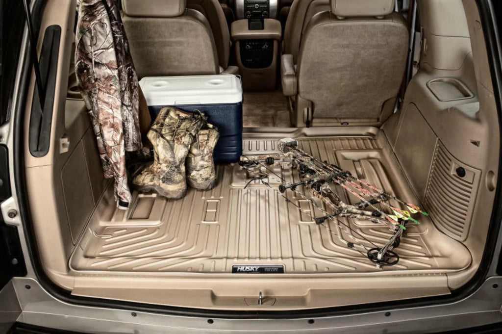 Husky by RealTruck Weatherbeater Series Cargo Liner behind 3rd Row Black matching with 21 Chevrolet Suburban/GMC Yukon XL appropriate with select: 2021-2023 Cadillac Escalade
