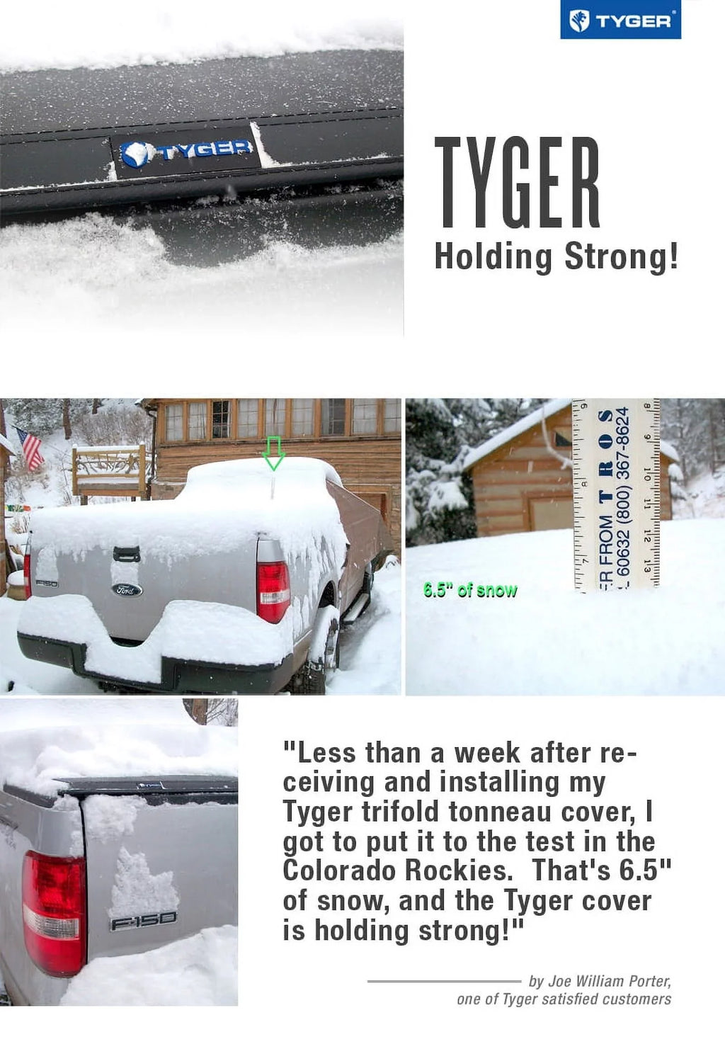 Tyger Auto T3 Soft Tri-fold Truck Bed Tonneau wrap appropriate with 2019-2023  Ranger | 6' Bed | TG-BC3F1067 | Vinyl