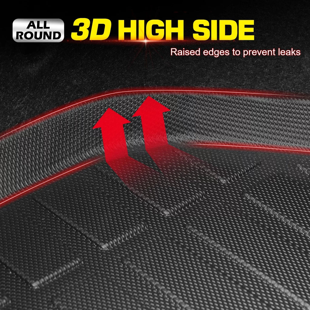 Ikon Motorsports Truck Bed Mat matching With 2022-2024  Maverick, Black Rear Storage Floor Liner TPE Pickup Cargo Guard All elements 3D Heavy Duty Trunk Flooring Protector wrap