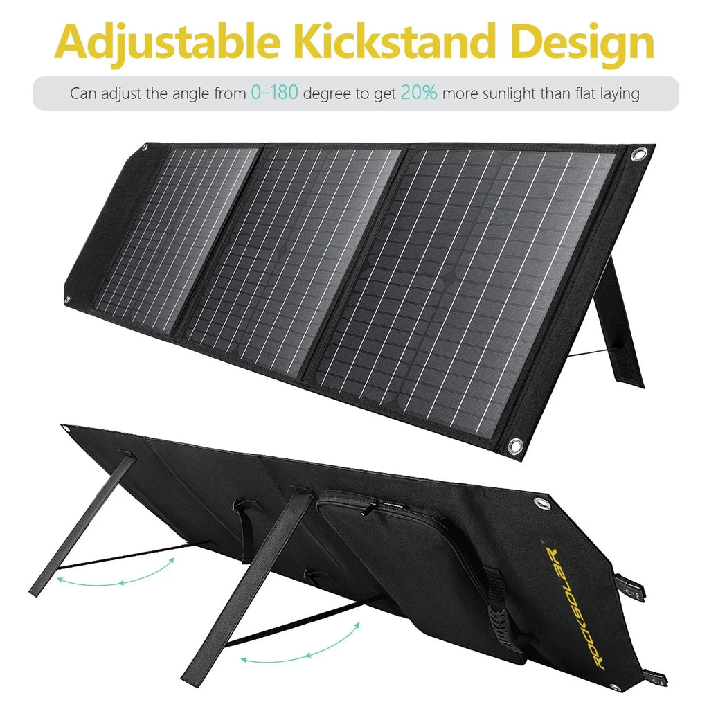 ROCKSOLAR 60W 12V Foldable Solar Panel, Portable USB Solar Battery Charger