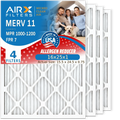 16x25x1 Air Filter MERV 11 Comparable to MPR 1000, MPR 1200 & FPR 7 Electrostatic Pleated Air Conditioner Filter 4 Pack HVAC Premium USA Made 16x25x1 Furnace Filters by AIRX FILTERS WICKED CLEAN AIR.