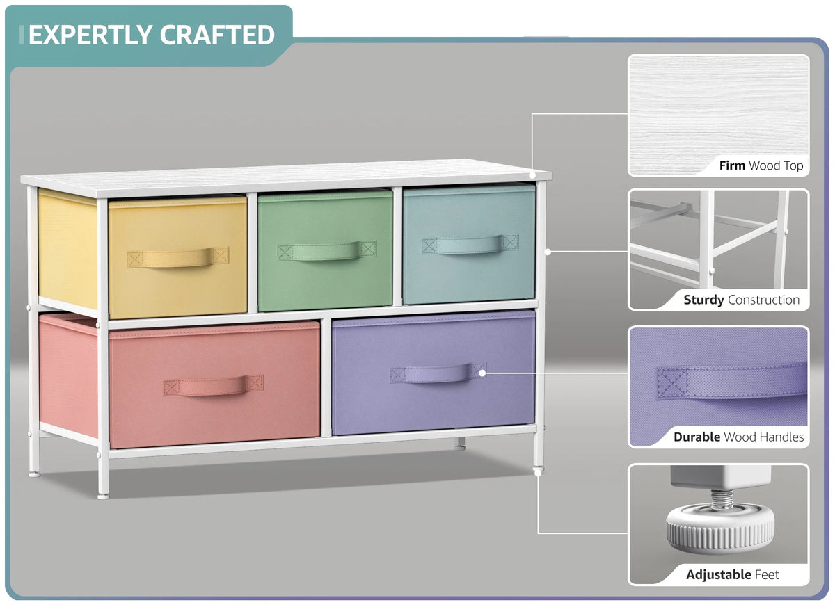 Storage Cube Dresser - Pastel