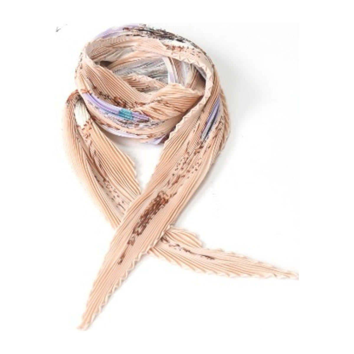 Pre-Owned HERMES Pleated Scarf Carre Horse Pattern Hermes Pink Beige (Fair)